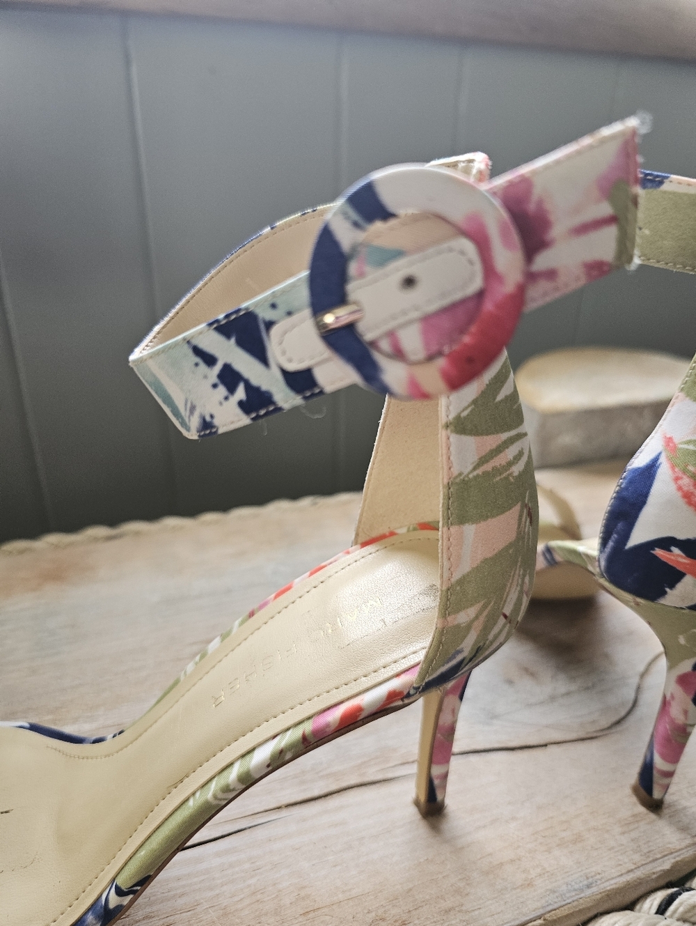 Marc Fisher Multicolor Floral Ankle-Strap Stiletto Sandal - Picture 13 of 15